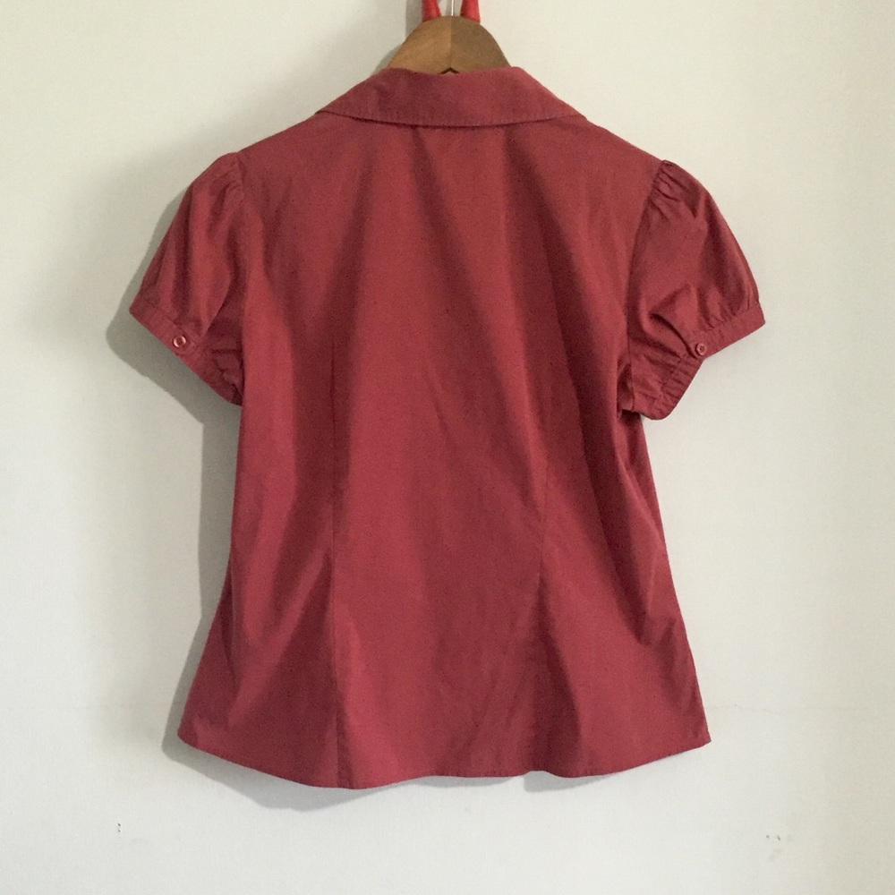 LOFT | Red Button Down❣️Vintage Blouse - Picture 3 of 4